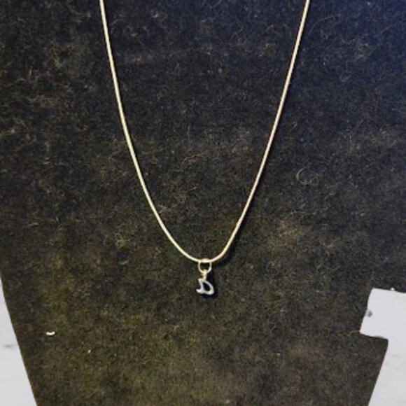 Inital 'D' Silver Toned Handmade Necklace - Picture 1 of 3